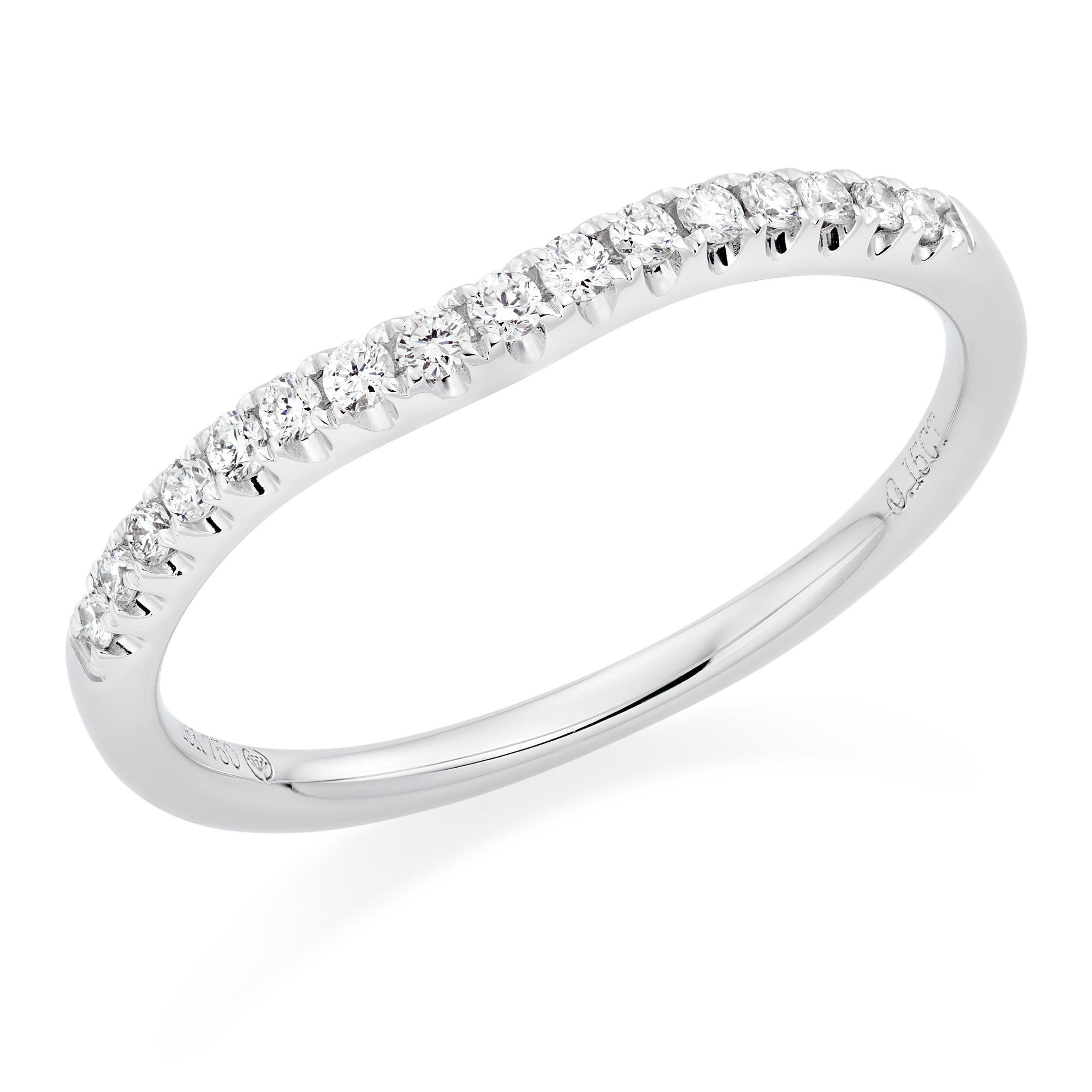 18ct White Gold Diamond Shaped Wedding Ring | 0127475 | Beaverbrooks ...