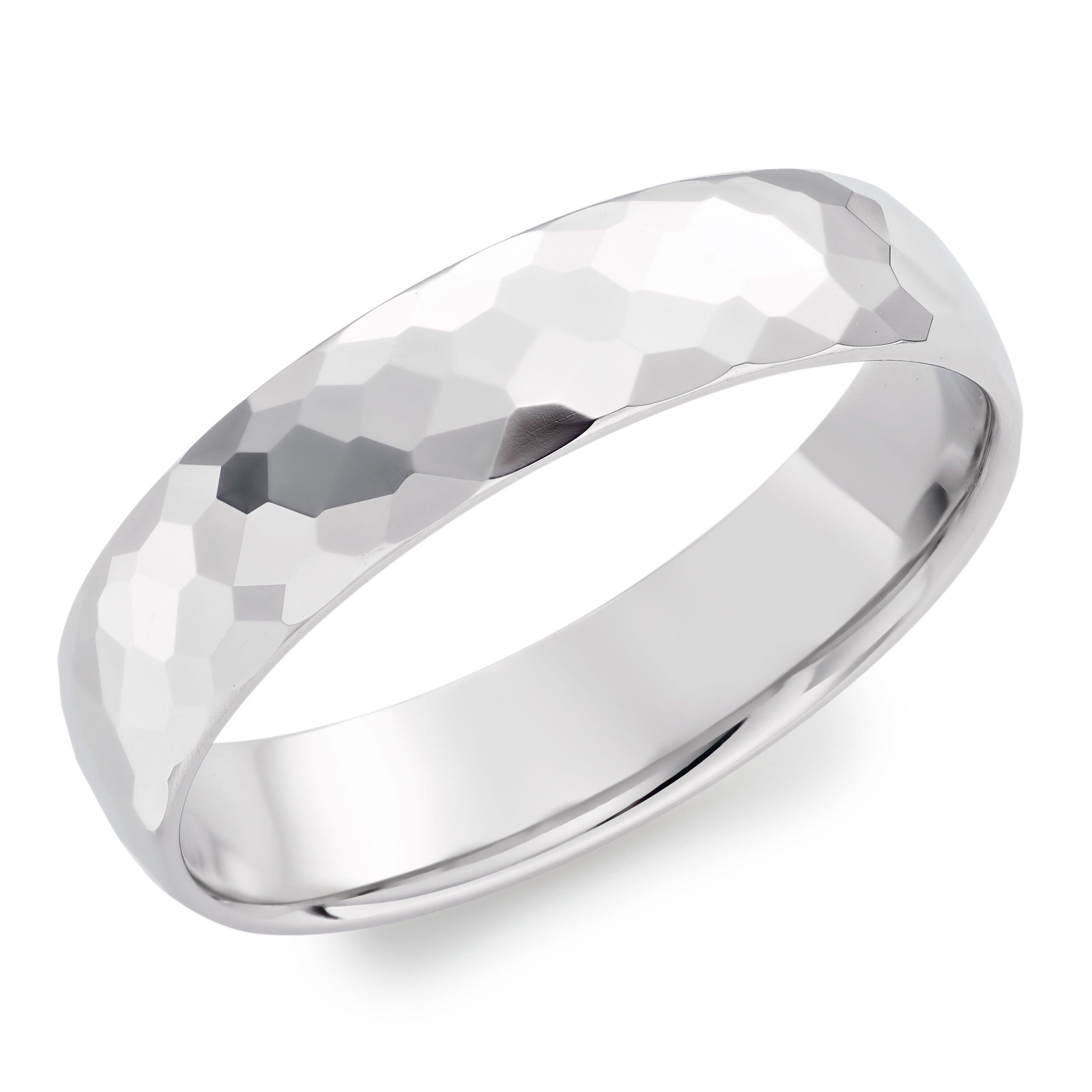 Hammered platinum deals mens wedding band