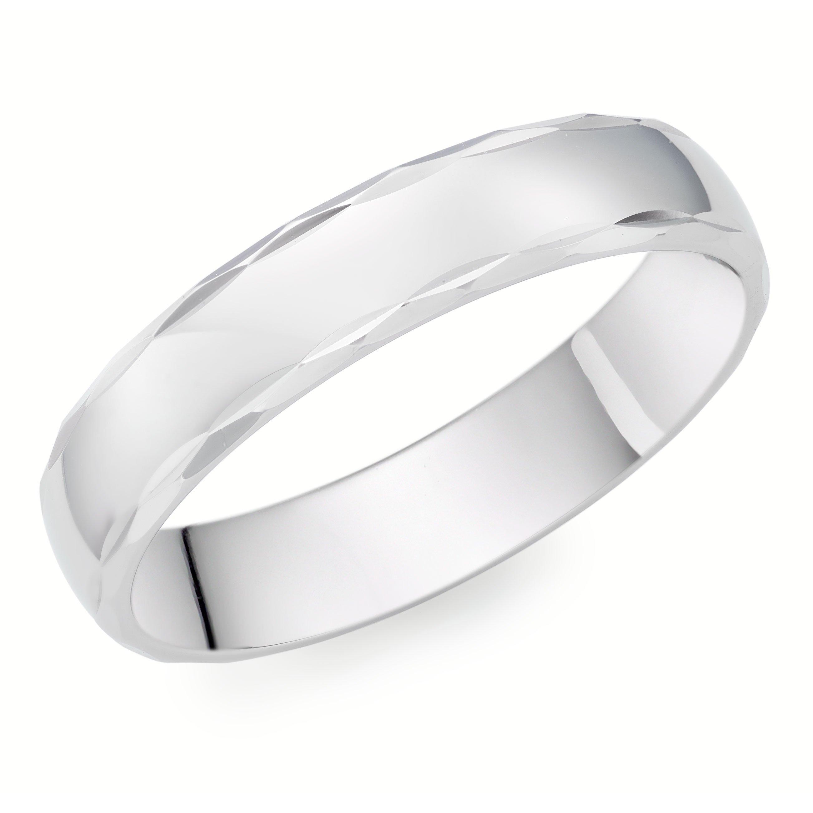 Beaverbrooks Women's Platinum Wedding Ring, Ring Size N, Ring Width 5mm Polished Finish