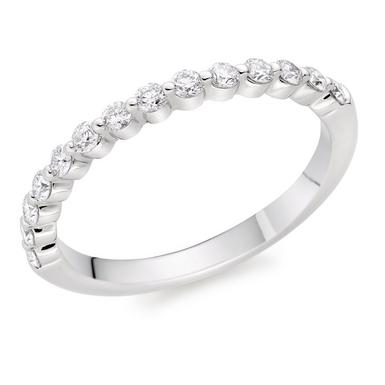 Starlit Platinum Diamond Half Eternity Wedding Ring