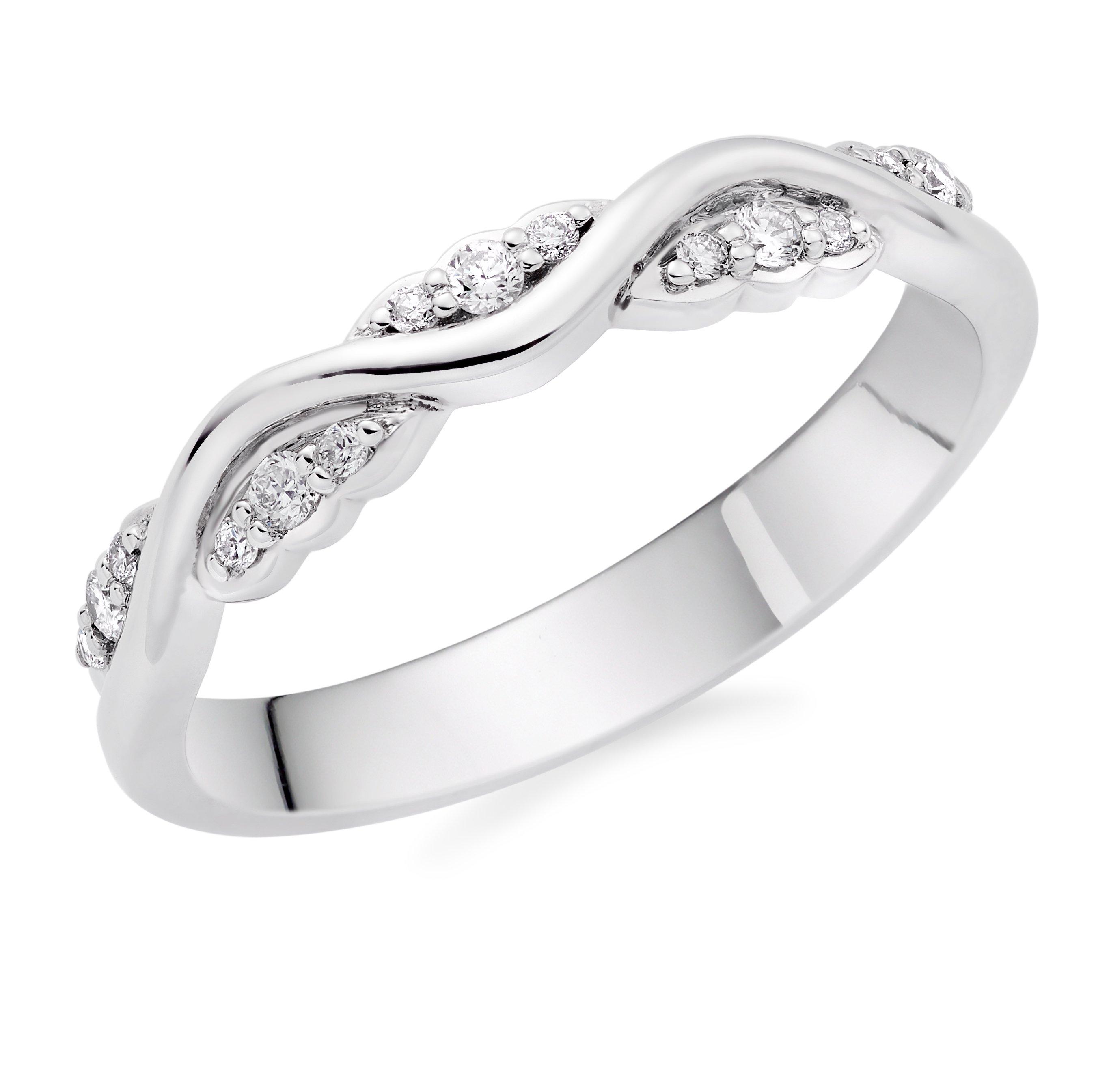 9ct White Gold Diamond Wedding Ring