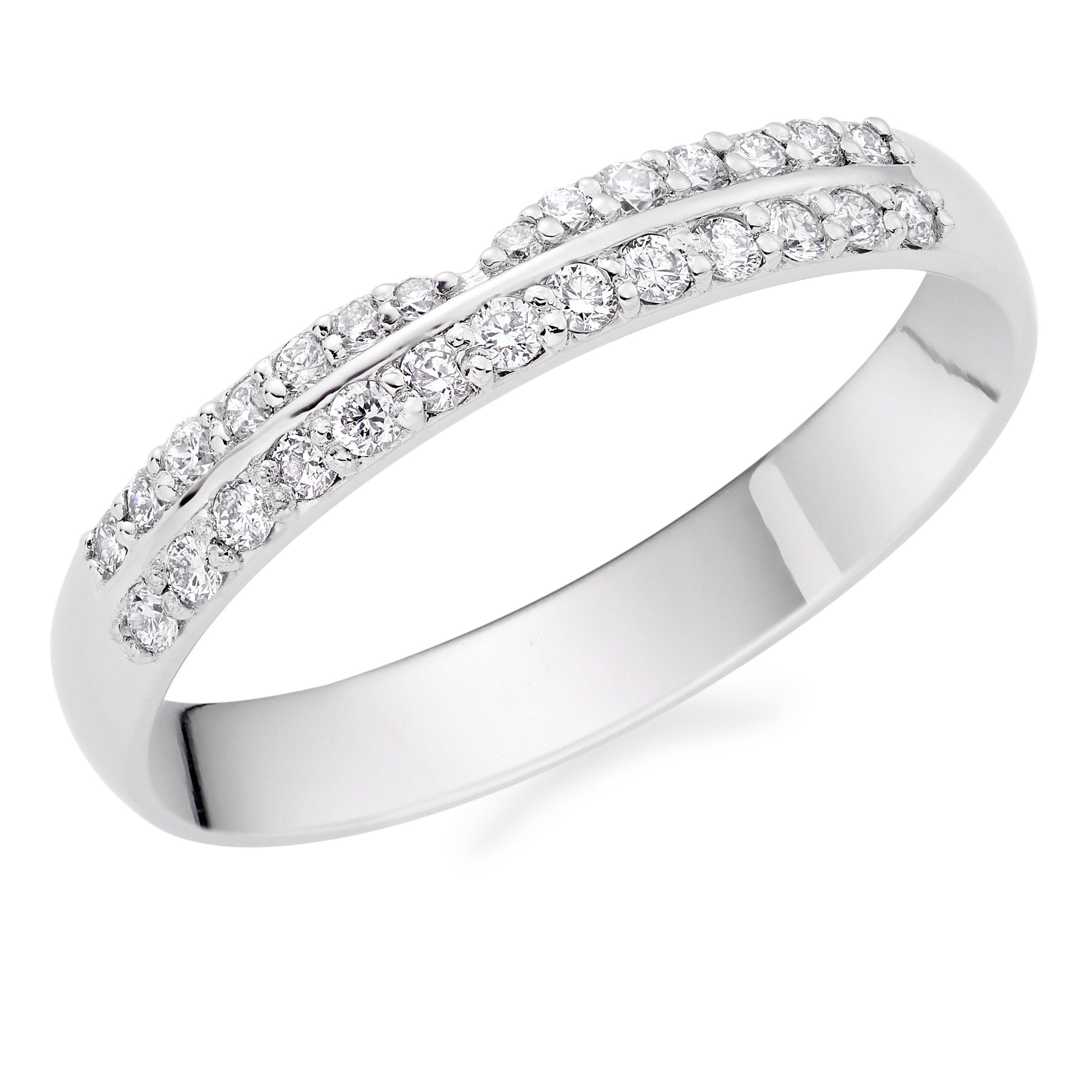 Platinum Diamond Wedding Ring, Size: J