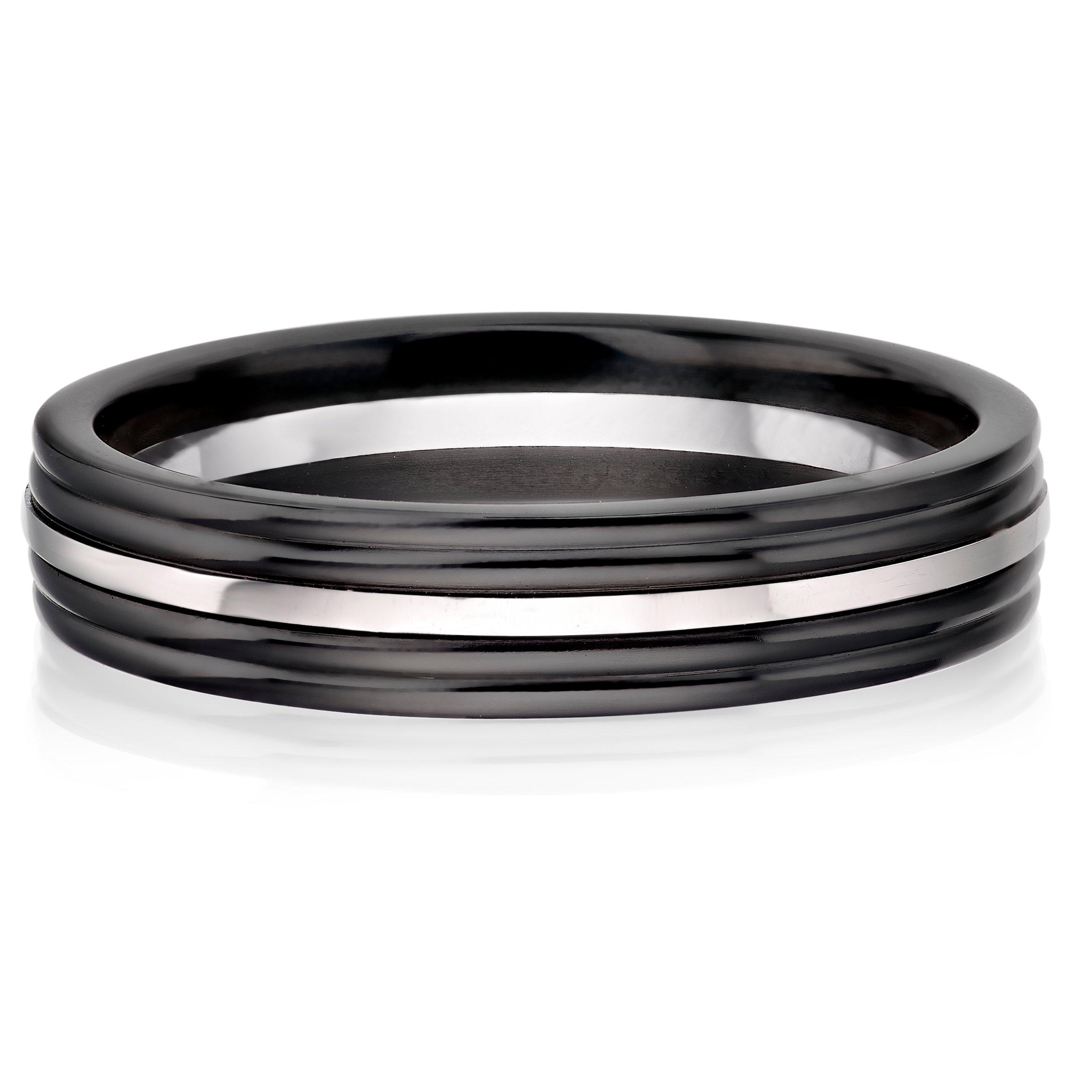 Platinum and Zirconium 5mm Men’s Wedding Ring