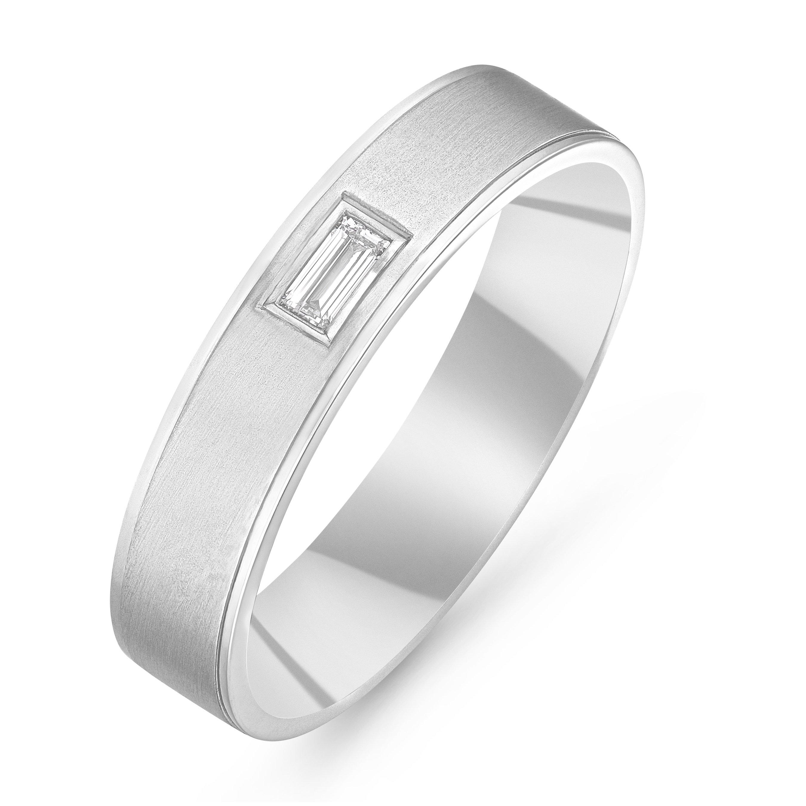 Platinum Diamond 5mm Men’s Wedding Ring