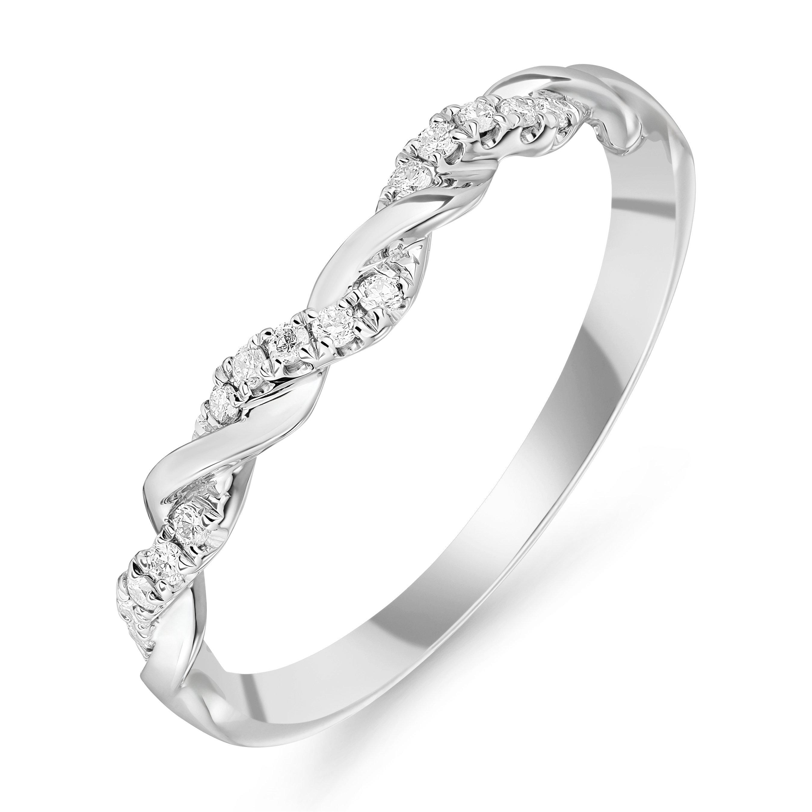 Beaverbrooks Entwine Platinum Diamond Wedding Ring