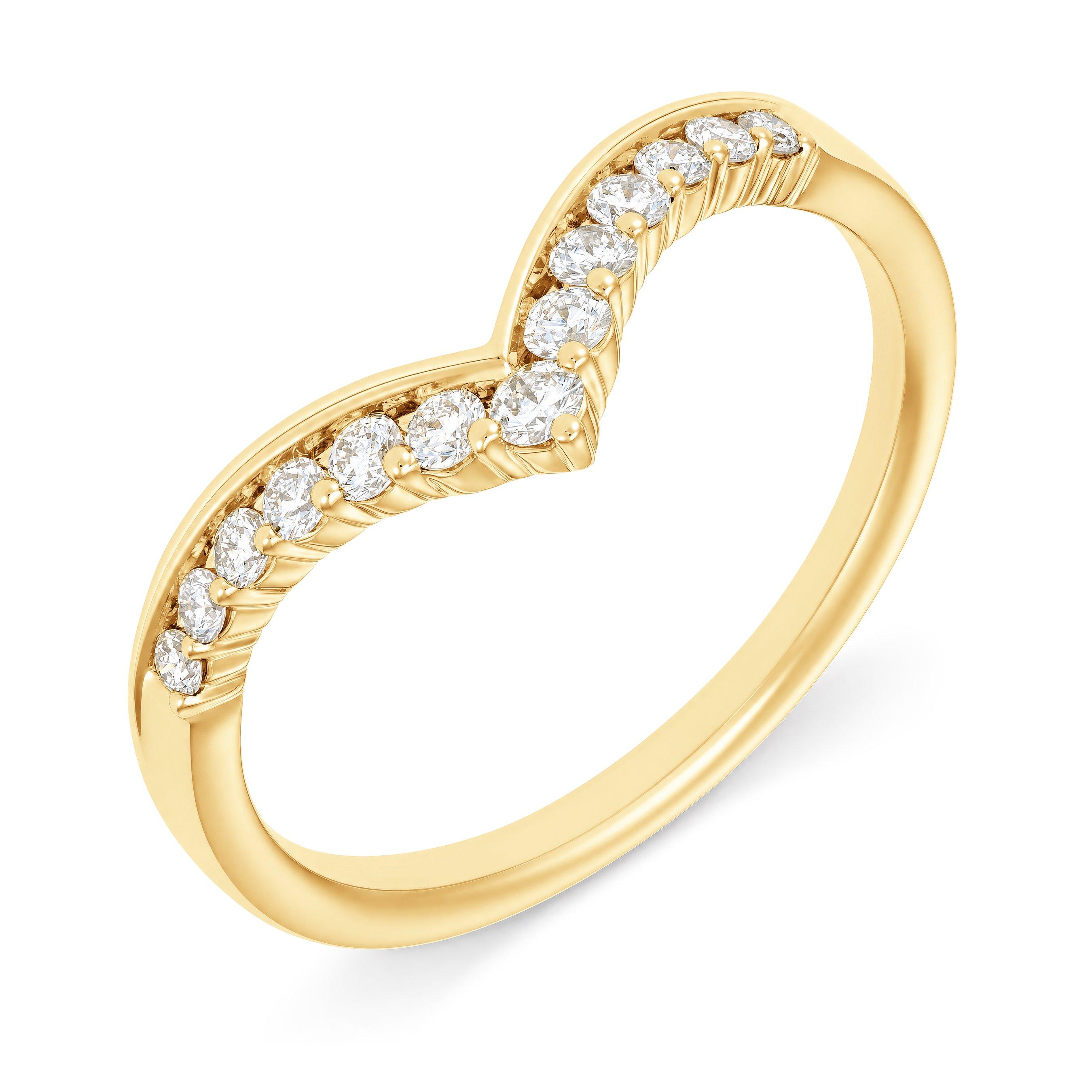 Beaverbrooks 9ct Yellow Gold Diamond Shaped Wedding Ring