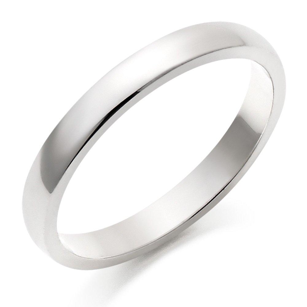 9ct White Gold Court Wedding Ring