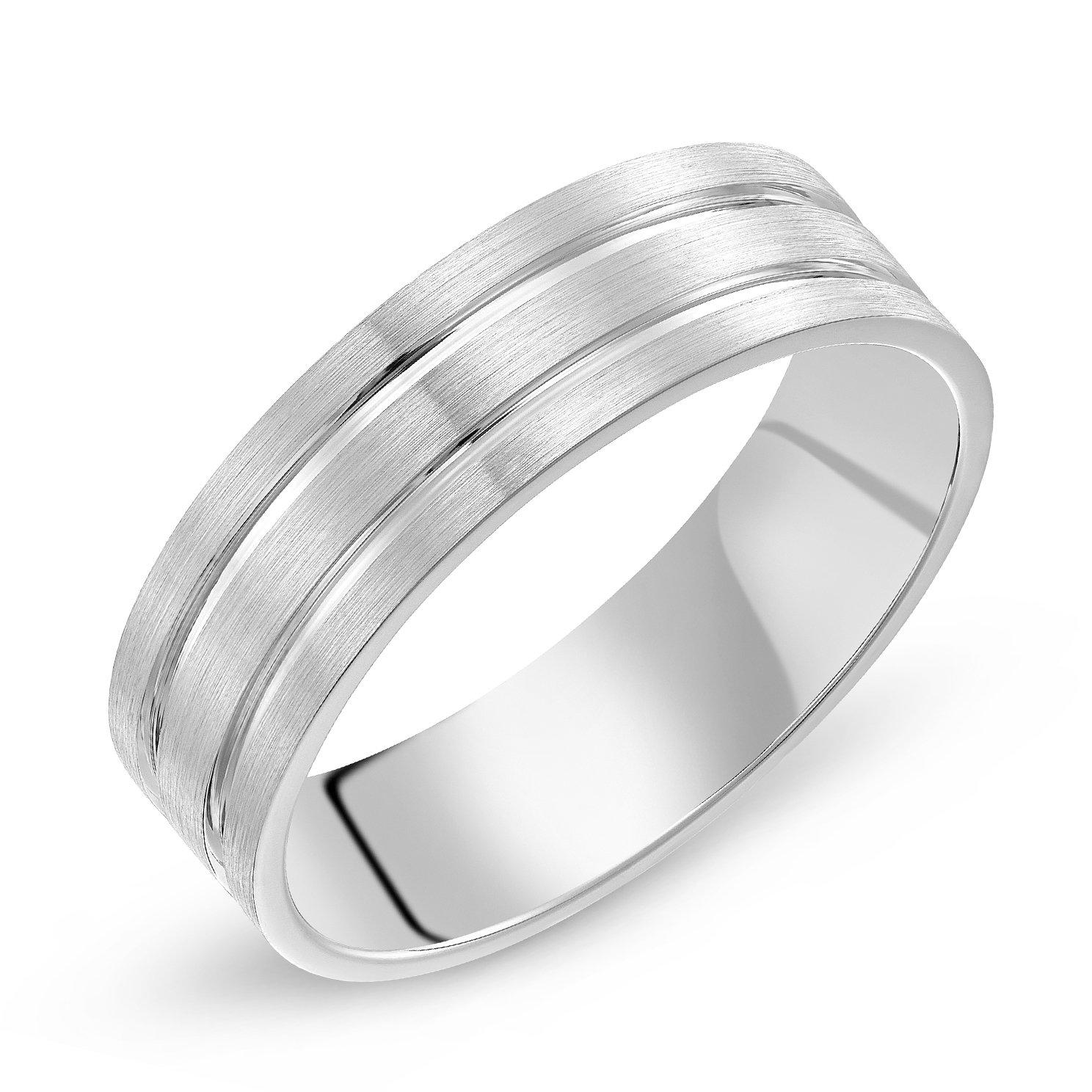 9ct White Gold Men's Wedding Ring