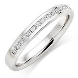 9ct White Gold Half Eternity Diamond Wedding Ring