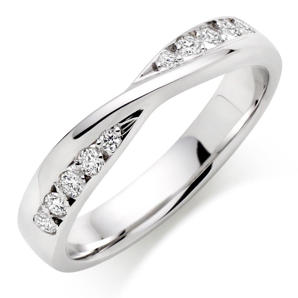 9ct White Gold Diamond Wedding Ring