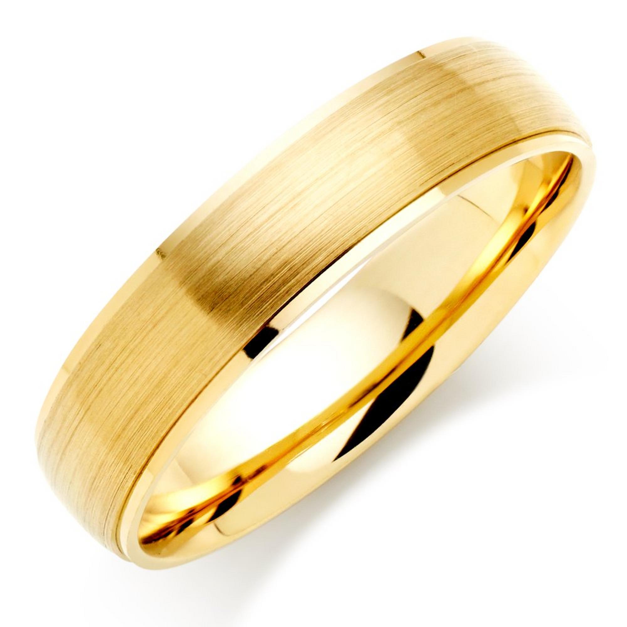 9ct Gold Brushed Men's Wedding Ring