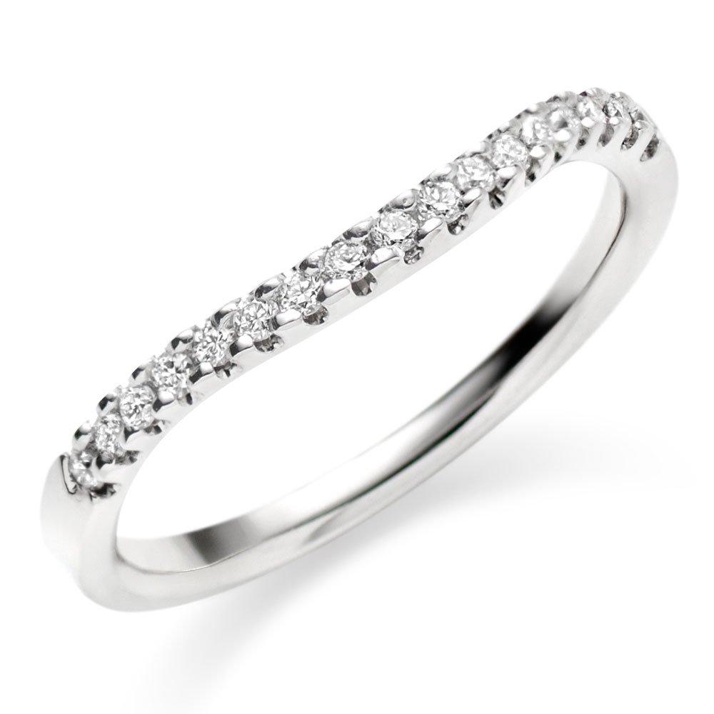 Beaverbrooks Women's 18ct White Gold Diamond 2mm Shaped Wedding Ring, Size: J