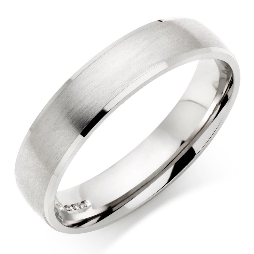 Platinum men's band on sale ring