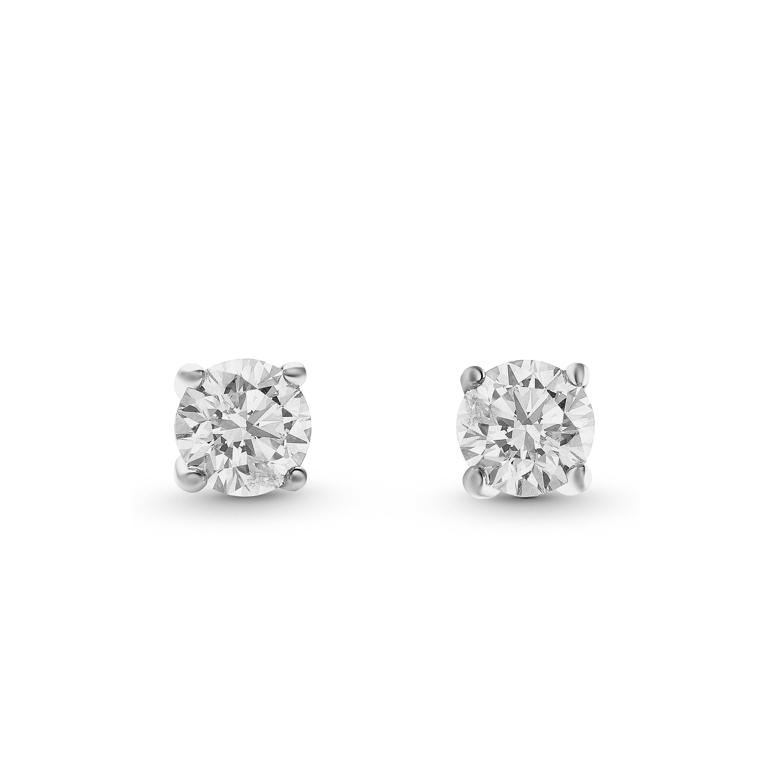 18ct White Gold Diamond Stud Earrings