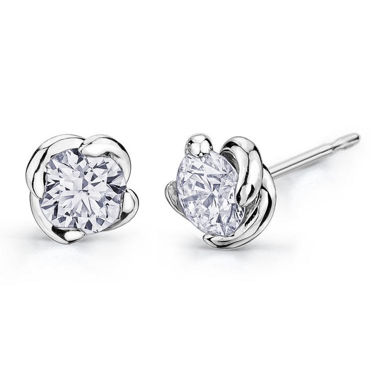 Maple Leaf Diamonds Wind's Embrace 18ct White Gold Diamond Stud Earrings