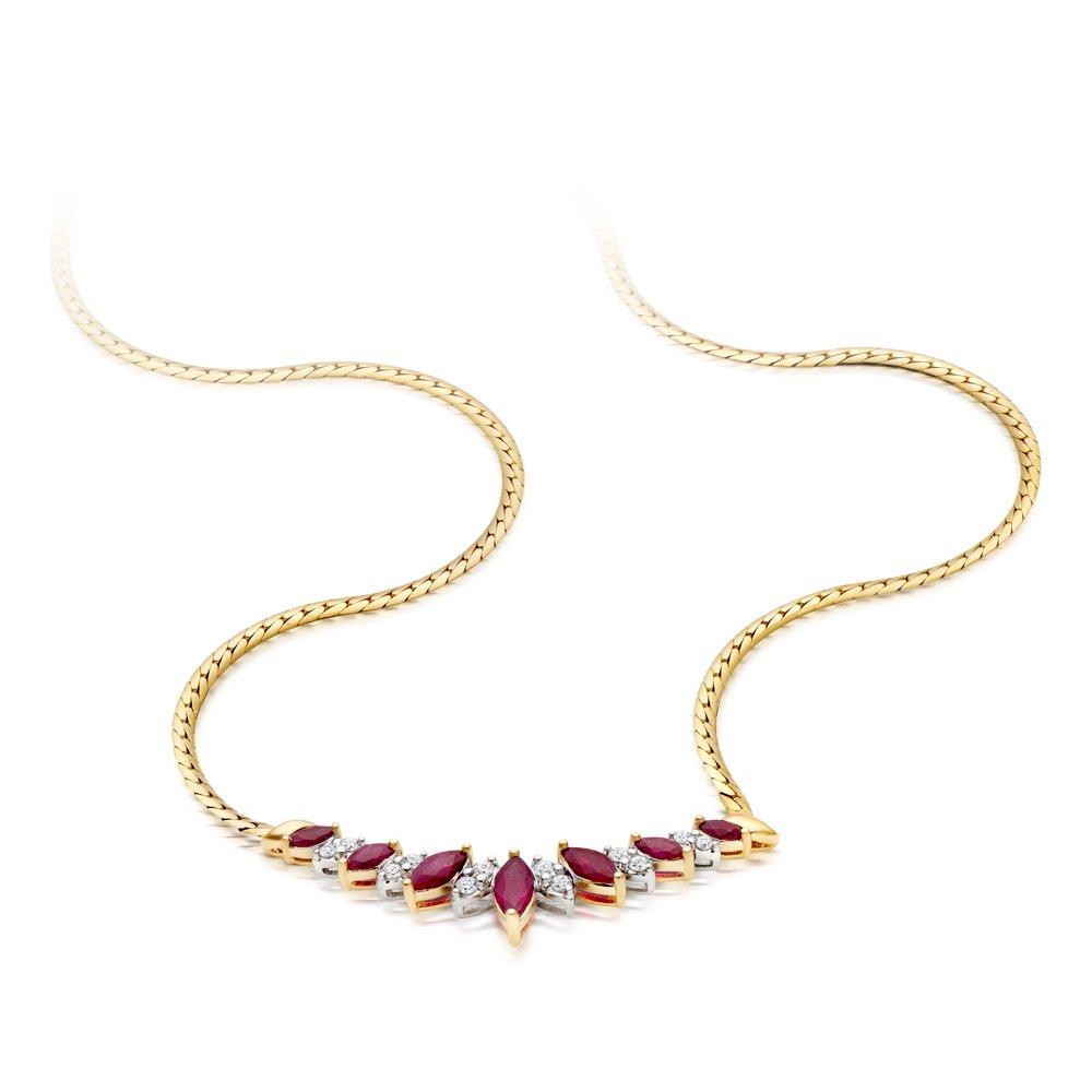 18ct Gold Diamond Ruby Collarette | 0005242 | Beaverbrooks the Jewellers