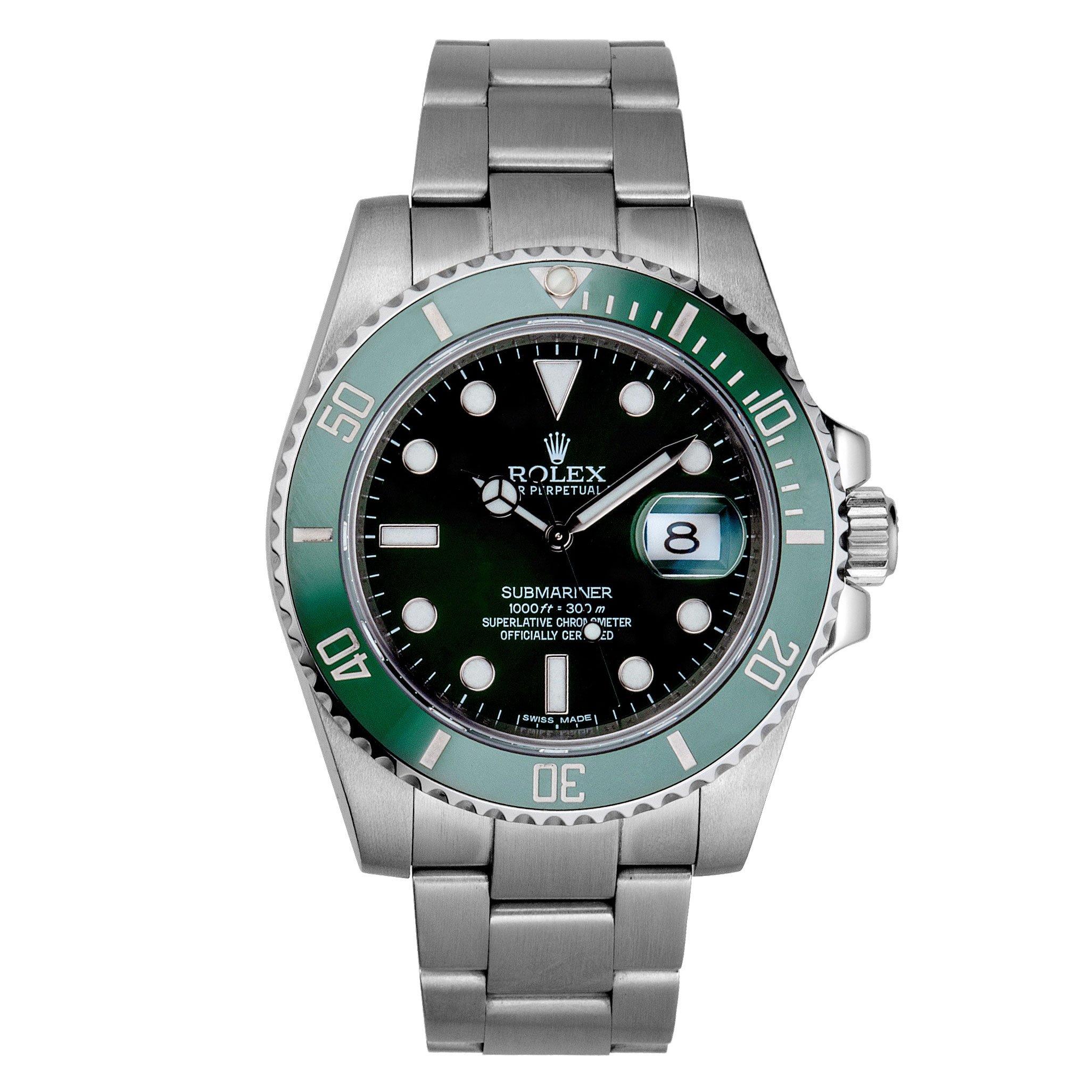 Rolex Pre-Owned Submariner Date Automatic Men&#39;s Watch 116610 LV | 40 mm, Green Dial | Beaverbrooks