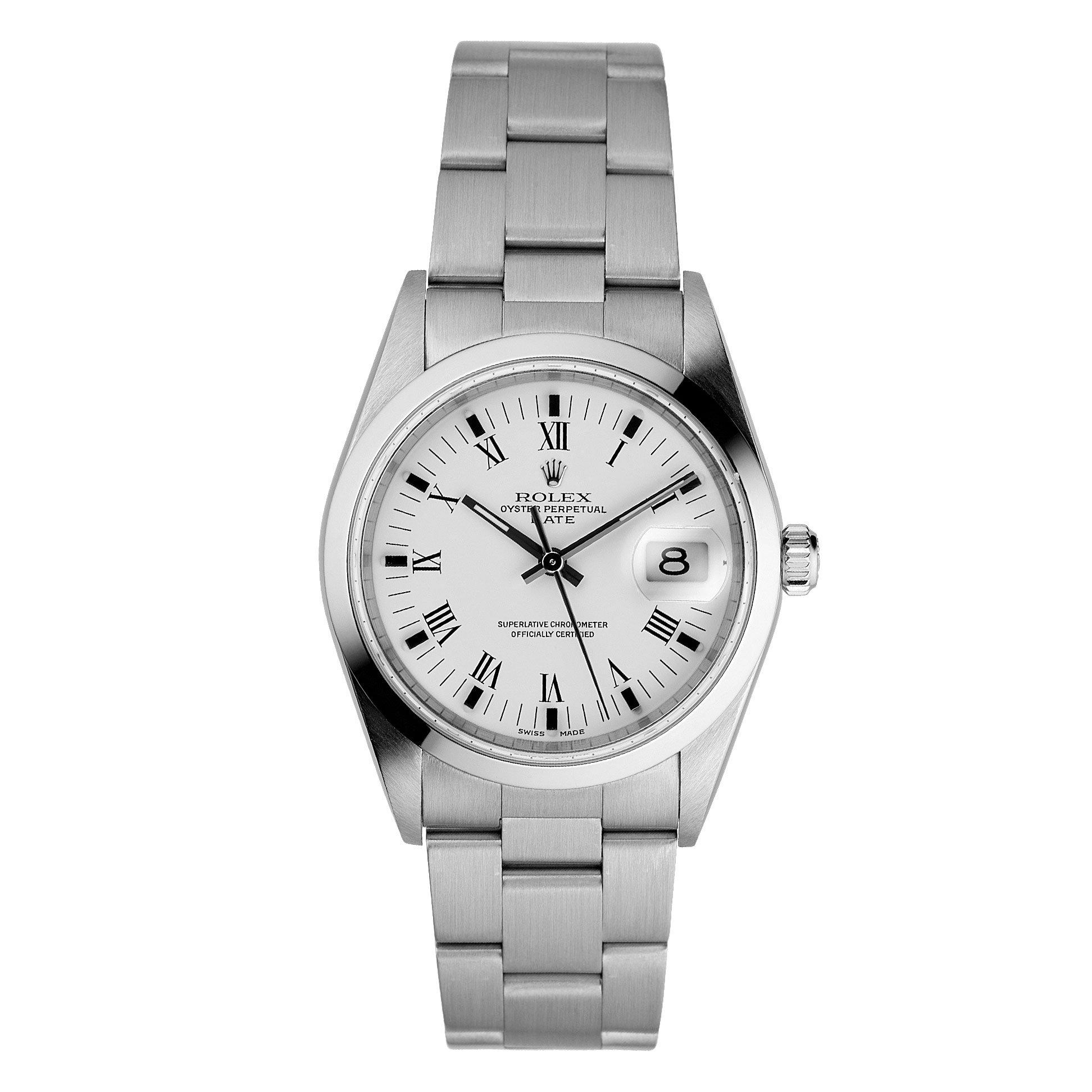 Rolex Pre Owned Oyster Perpetual Automatic Men s Watch 15200 34 mm White Dial Beaverbrooks