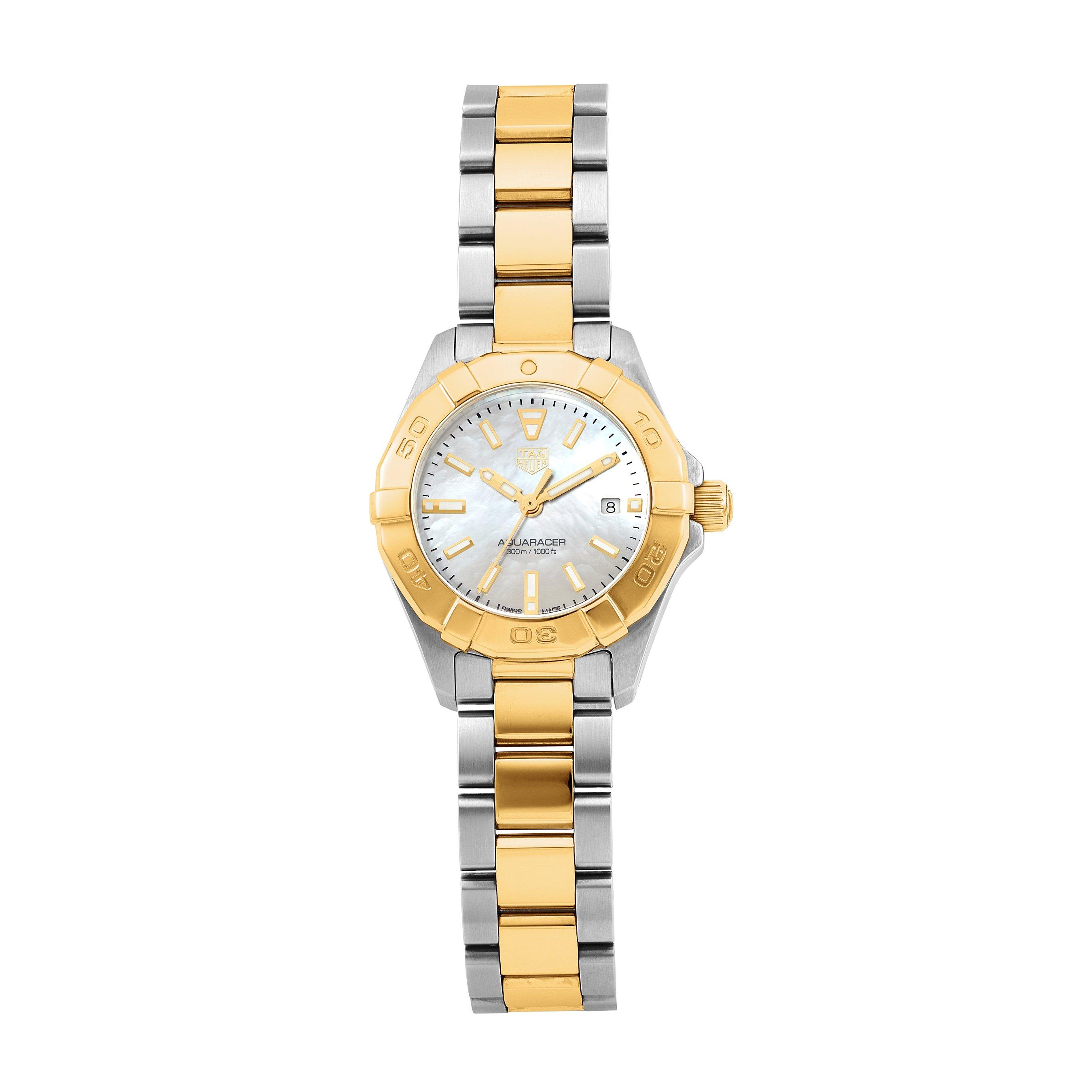 TAG Heuer Pre Owned Aquaracer Gold Plated and Stainless Steel