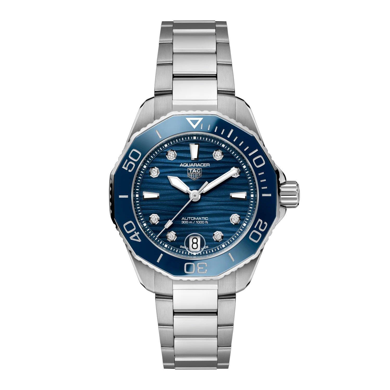 TAG Heuer Pre-Owned Aquaracer Professional 300 Date 36mm Diamond Automatic Ladies Watch