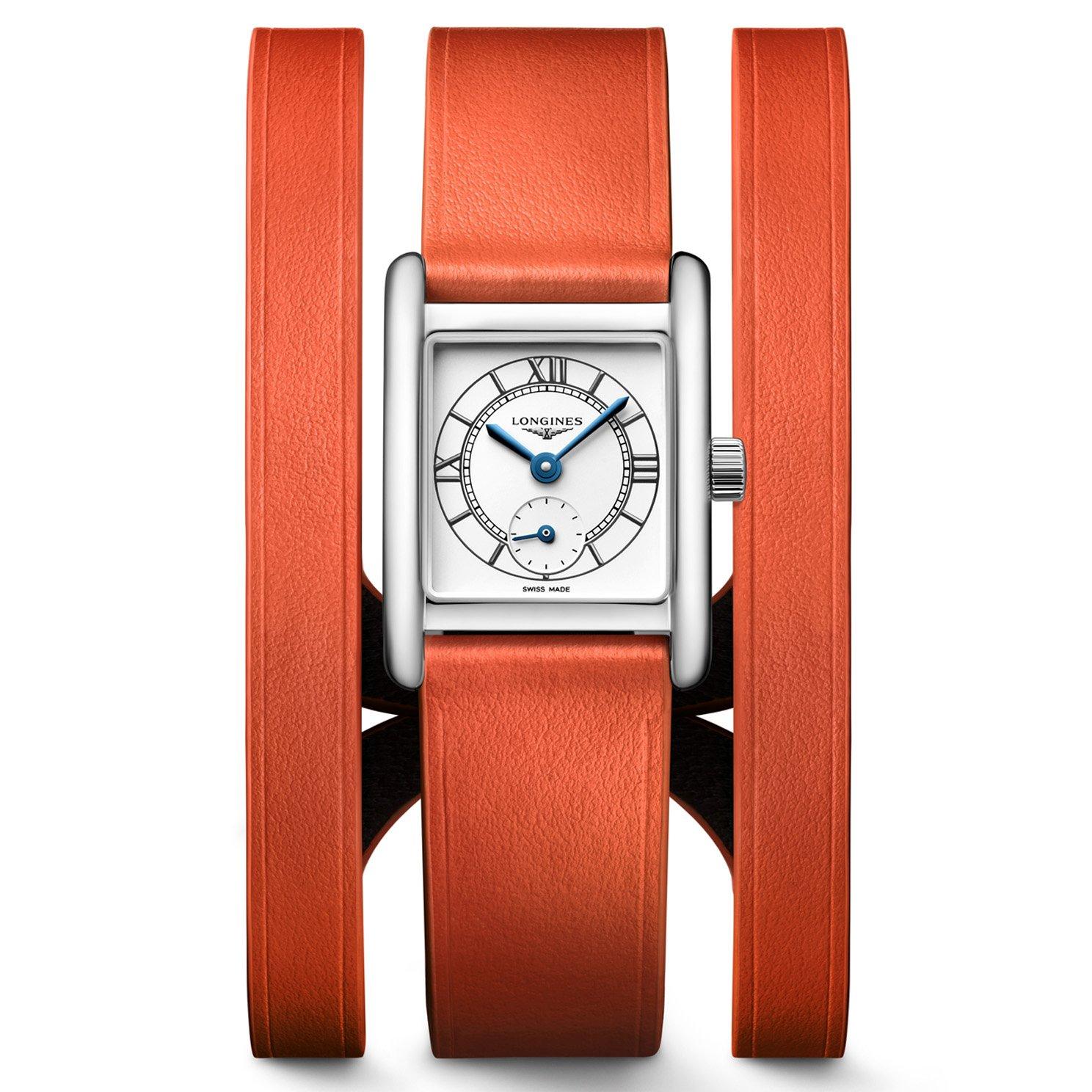 Longines Pre-Owned Mini DolceVita 29mm Orange Leather Strap Ladies Watch
