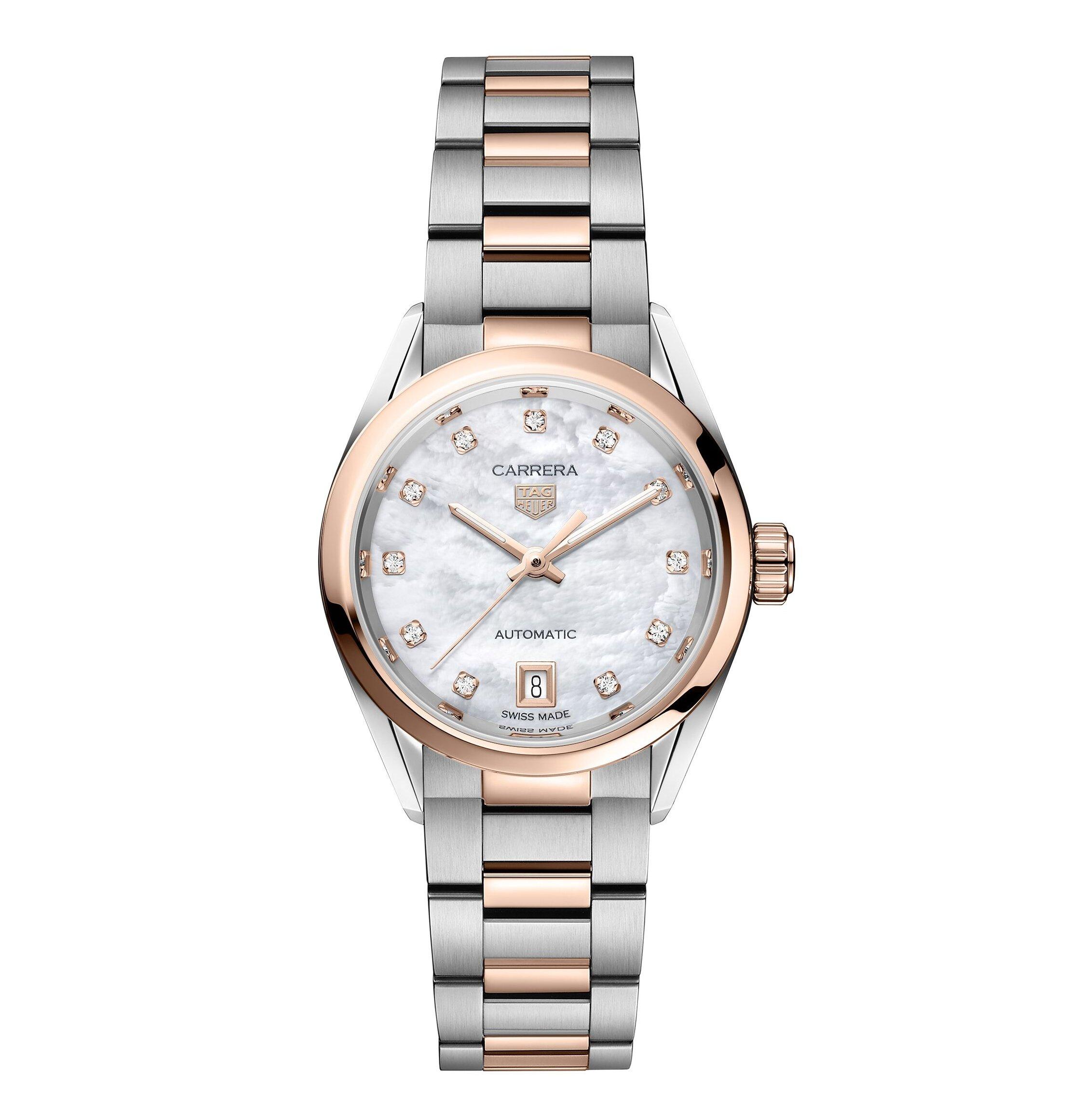 TAG Heuer Pre-Owned Carrera Date 29mm Diamond Automatic Ladies Watch