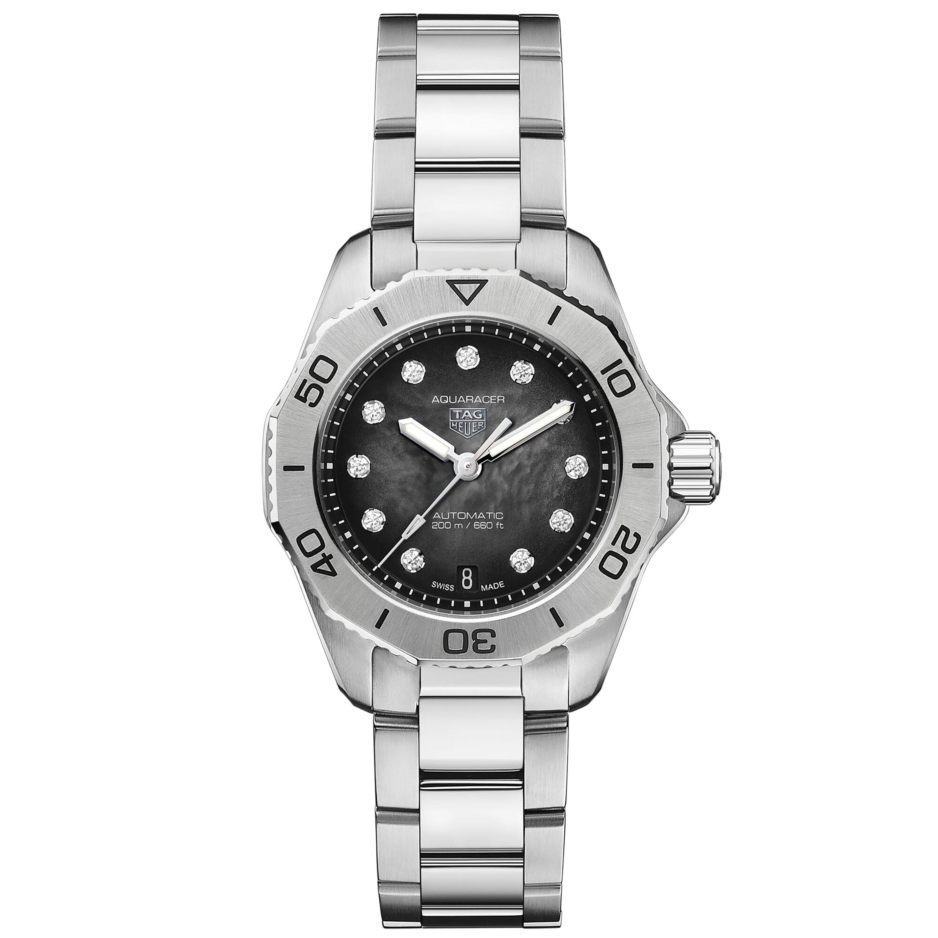 TAG Heuer Pre-Owned Aquaracer Professional 200 Date 30mm Diamond Ladies Watch