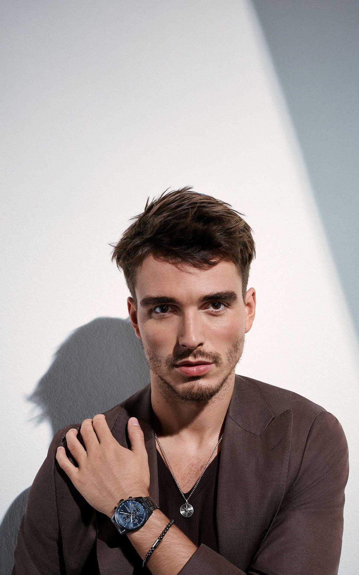 Model wears BOSS by Hugo Boss Jewellery and Watches