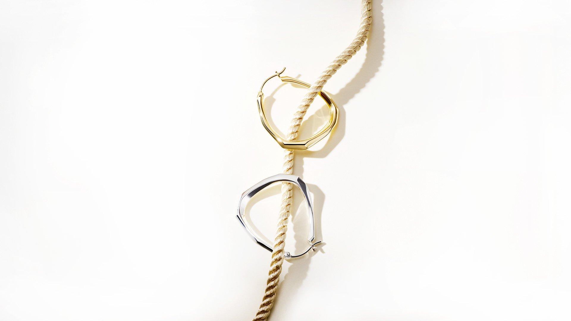 Dinny Hall Thalassa Hoop Earrings in gold vermeil and silver